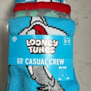Warner Bros. Looney Tunes Casual Crew Socks - Blue and Red